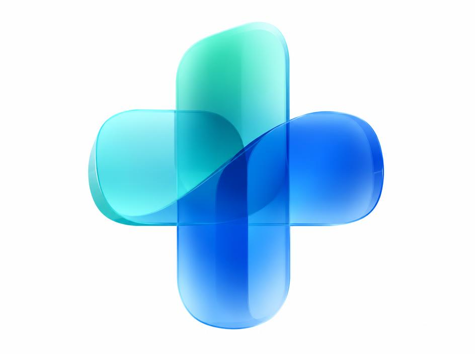 Abstract clinic visual in blue and teal